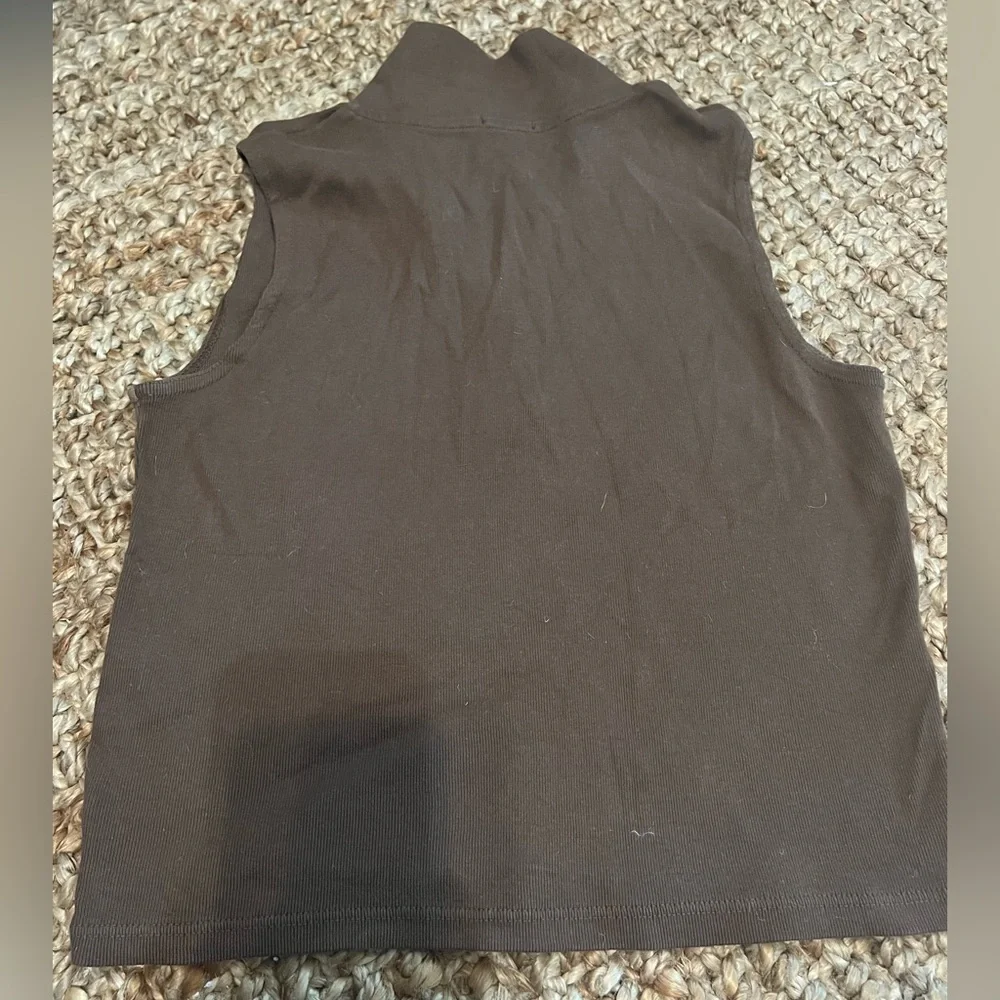 Pacsun Brandy Melville John Galt Brown Colleena tank top polo shirt collared - Picture 4 of 4